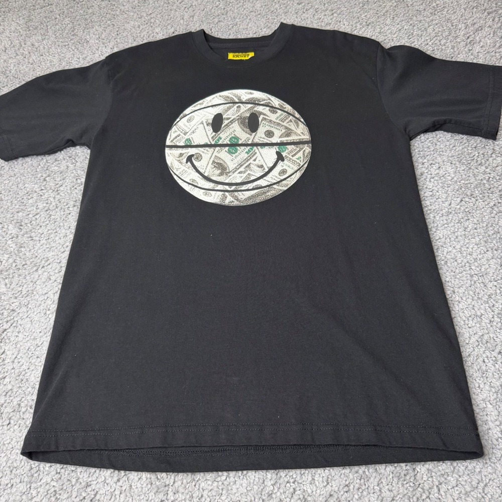 Chinatown Market Smiley Money Basketball T-Shirt Mens Large Black Graphic Tee
